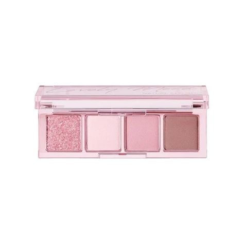 Mini Eyeshadow Palette Korean, Light Pink Eyeshadow Palette, Cute Eyeshadow Pallets, Pink Cosmetics Aesthetic, Pink Makeup Palette, Pink Makeup Products, Makeup Png, Light Pink Eyeshadow, Makeup Y2k