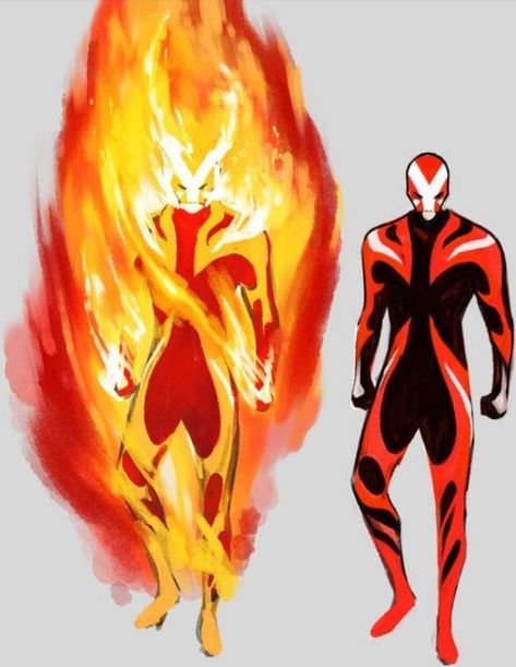 Super Powers Art Inspiration, Sunfire Marvel, Original Superhero Design, Fire Superhero, Whyt Manga, Dc Superheroes Art, Red Superhero, Hero Design, Sea Creatures Art