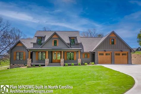 Simple Build House Plans, Barndominium With Gable Porch, House Plans Mountain Home, Story And Half House Plans, 4 Bedroom Craftsman House Plans 2 Story, 3 Bedroom 3 Car Garage House Plans, House Plan With Large Pantry, 3bdrm 2 1/2 Bath House Plans, One Story Open Concept House Plans