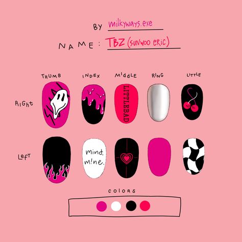 nail art ideas, the boyz, tbz, sunwoo, eric, maverick, the stealer The Boyz Nail Art, Nails Painted Ideas, Nail Art For Men, Sunwoo Eric, Pop Nails, K Pop Nails, Idol Nails, Nails Manicures, Tbz Sunwoo