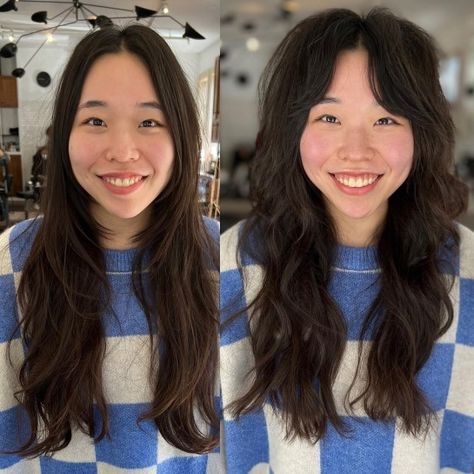 Asian Shag Haircut With Bangs, Shag Haircut Before And After, Asian Shag Haircut, Haircut Before And After, Shaggy Layered Haircut, Shag Layered Hairstyles, A Shag Haircut, Medium Shag Hairstyles, Long Shag Hairstyles