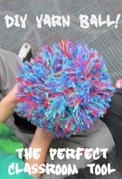 Step-by-step process of how to make a yarn ball for your classroom!  Cool DIY!  Such an amazing thing to have in your room and use all the time.  Also options on this page to buy a yarn ball if you want. Yarn Spheres Diy, How To Make A Yarn Ball, Crochet For Classroom, Yarn Balls How To Make, Diy Yarn Balls, Making Yarn, Perfect Classroom, Diy Sensory, Diy Fidget Toys