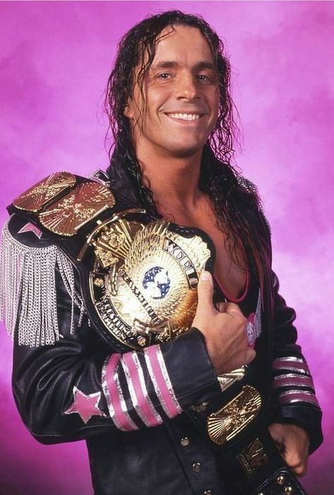 WWF Champion Bret The Hitman Hart Wwe Belts, Wwf Superstars, Jesse Ventura, Hitman Hart, Bret Hart, Shawn Michaels, Wwe Wallpapers, Wwe Legends, Wwe World