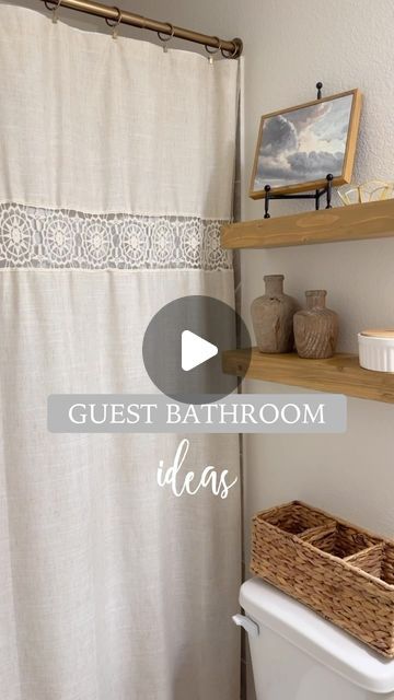 Nina Humes on Instagram: "FLASHBACK FRIDAY 🛁

to our guest bathroom makeover 🫶🏼 isn’t it amazing how one shower curtain completely changed the whole feel of this space?!

details here:
+ beautiful shower curtain that adds so much interest, cozy, and color in here 😌
+ little accent stool: Target find
+ towels: plush and the most gorgeous deep green color 
+ faux floral arrangement is from Amazon

Comment GUEST below to receive a DM with the link to shop this post ⬇ https://liketk.it/4TNtr

primary bathroom, home, interiors, shower, bath, shelf, shelf decor, styling, guest room, half bathroom, small bathroom, organic modern, modern rustic #homedecorating #smallbathroom #bathroomstyling #bathroomdetails #guestbathroom #modernclassic #modernfarmhousedecor #forthehome #letsgoshopping #affor Guest Bathroom Makeover, Bath Shelf, Primary Bathroom, Accent Stool, Flashback Friday, Faux Floral Arrangement, Guest Bathrooms, Half Bathroom, Modern Farmhouse Decor