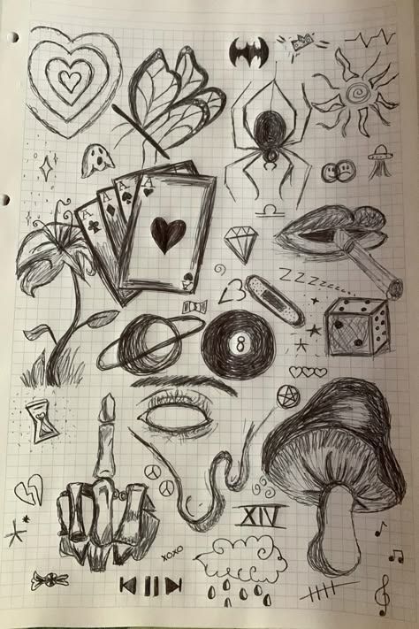 Art Hand Sketch, Y2k Stuff To Draw, Collage Drawing Ideas Doodles, Square Drawings Doodles, What To Draw In A New Sketchbook, Easy Scribble Drawings, Fun Sketches Easy, Cute Y2k Sketches, Notebook Sketch Ideas