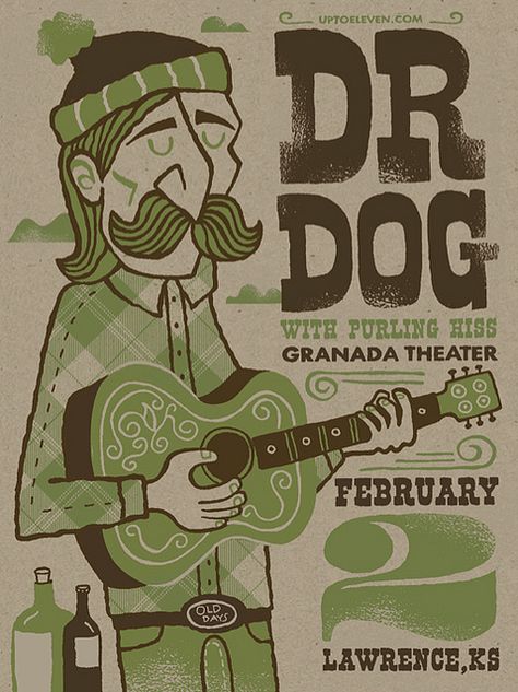 Illustrator: Tad Carpenter - http://tadcarpenter.com/ Dr Dog Poster, Tad Carpenter, Dr Dog, Illustration Design Graphique, Concert Poster Art, Dog Canvas Art, Mid Century Illustration, Music Illustration, Flyer Design Inspiration