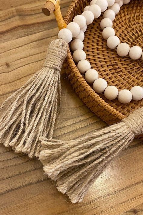 Farmhouse Beads 58in Wood Bead Garland with Tassels Rustic Country Decor Prayer Boho Beads Big Wall Hanging Decor Rustic Country Decor, Black Toilet Paper Holder, Toilet Paper Holder Stand, Farmhouse Beads, Farmhouse Bathroom Design, Boho Beads, Wooden Bead Garland, Country Decor Rustic, Satin Pillowcase