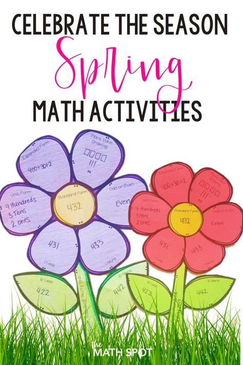 Spring Activities For 2nd Grade, Math Crafts 2nd Grade, Spring Activities For 1st Grade, Spring 1st Grade Activities, Spring Math Bulletin Board Ideas, Buddy Activities, 2nd Grade Place Value, Math Coaching, 2nd Grade Crafts