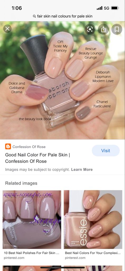 Mauve Sns Nail Colors, Nail Colors For Mother Of The Bride, Simple Nails By Skin Tone Range, Neutral Nails By Skin Tone Range, Pale Pink Dip Nails, Pedicure Ideas Pale Skin, Neutral Nails Pale Skin, Soft Summer Nail Polish, Summer Pedicure Colors Fair Skin