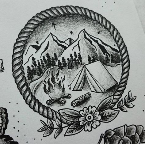 Coming home  #art #nature #tattoo #oldschooltattoo #stippletattoo #camping… Hike Tattoo, Adventure Drawing, Drawing Forest, Outdoor Tattoo, Camping Tattoo, Nature Drawings, Mother Nature Tattoos, Moose Head, Hiking Tattoo