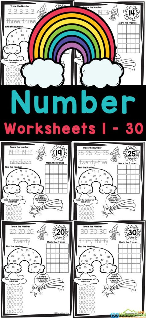 Number Practice Kindergarten, Number Practice Worksheets, Number Worksheets Kindergarten, Counting Activities Preschool, Number Practice, Preschool Number Worksheets, Free Printable Kindergarten, Emotions Activities, Printable Kindergarten