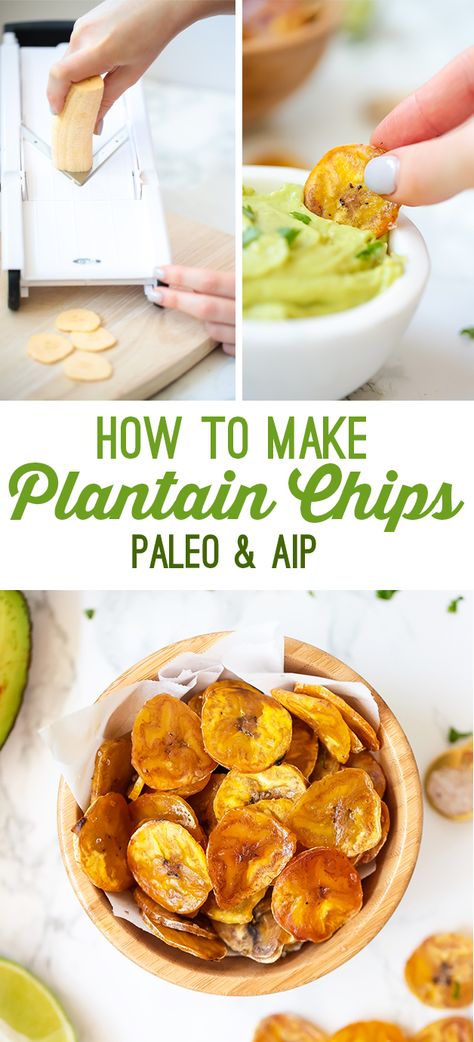 Baked Plantain Chips (Video, Paleo, AIP) - Unbound Wellness Baked Plantain Chips, Aip Snack, Baked Plantains, Plantain Recipes, Plantain Chips, Aip Recipes, Paleo Snacks, Easy Food, Food Tips