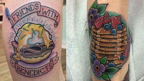 Breakfast Tattoo, Book Inspired Tattoos, National Waffle Day, Simple Line Tattoo, Studio Ghibli Tattoo, Waffle Day, Ghibli Tattoo, Lavender Tattoo, Literary Tattoos