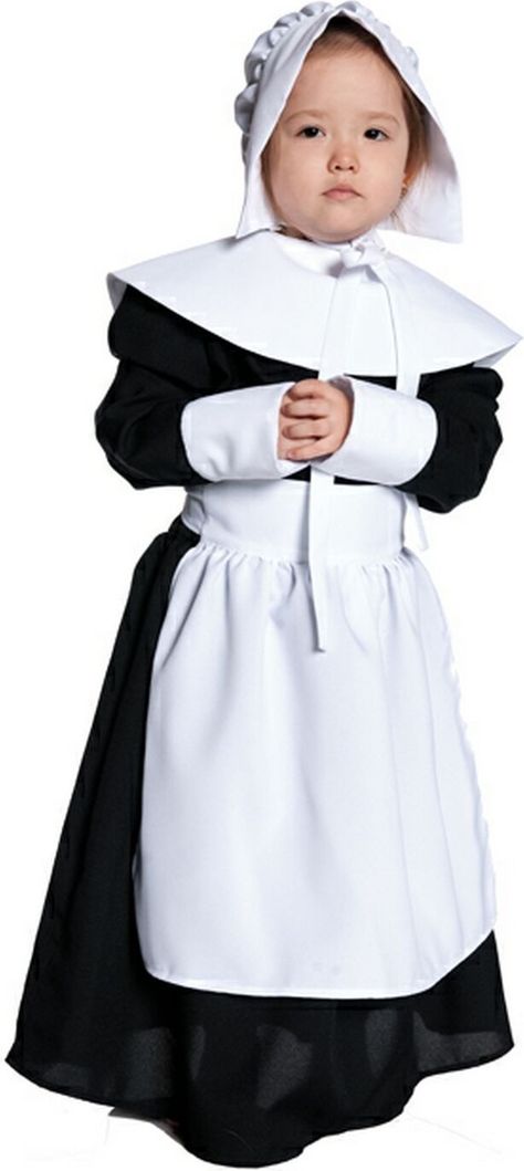 Pilgrim Girl Kids Costume - #Girls #Pilgrim #Costumes Pilgrim Outfit, Pilgrim Costume, Dress With Apron, Pageant Costumes, Kids Costumes Girls, Full Length Dress, Costume Shop, Halloween Disfraces, Halloween Costumes For Kids