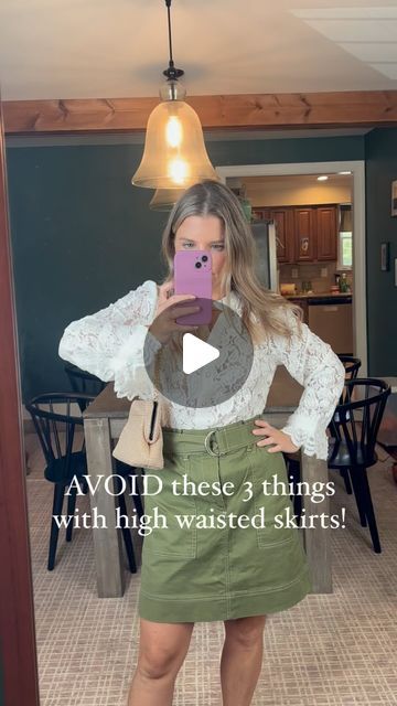 Trudy Lynn Linton on Instagram: "AVOID these 3 things with high waisted skirts! 

💫 avoid untucked shirts in high waisted skirts. Personally this drowns my frame size as a petite. It makes an outfit look more form fitting when tucked! 

💫 avoid missing accessories- add a belt with high waisted skirts or a tie waist. If no belt is available, I always say adding a cardigan can also take away from an unstyled look! 

💫 avoid 2 baggy or 2 tight options! I recently saw a style tip about having 1 item baggy and 1 tighter and it makes total sense! It really looks great with this combo! 

#whattowear #styletips #highwaistedskirt #workoutfitinspo #grwm #lacetop #petitefriendly #walmartfinds #amazonlooks #affordablefinds #petitefriendlyshirt #petitefriendlyskirt #meshflats 

Be sure to follow @yo Baggy Skirt Outfit, Utility Skirt Outfit, High Wasted Skirt, Highwaisted Skirts, Waisted Skirts, Mesh Flats, High Waisted Skirts, Walmart Finds, Outfit Look