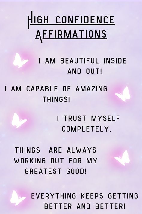 Affirmations to get you in the right headspace to be the most confident ever! Baddie Affirmations, Affirmation Mirror, Creative Motivation, Confidence Affirmations, Mirror Ideas, High Vibrational, High Vibes, I Am Beautiful, Positive Self Affirmations