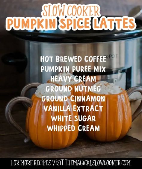 Spiced Hot Chocolate Recipe, Crockpot Pumpkin, Pumpkin Hot Chocolate, Pumpkin Drinks, The Magical Slow Cooker, Pumpkin Spiced Latte Recipe, Pumpkin Everything, Slow Cooker Pumpkin, Homemade Pumpkin Spice