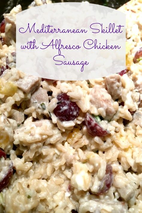 Mediterranean Skillet with Alfresco Chicken Sausage | @INDairy #WinnersDrinkMilk Dinner Recipes Using Chicken, Mediterranean Skillet, Recipes Using Chicken, Gooseberry Patch Cookbooks, Chicken Sausage Recipes, Recipe Using Chicken, Chicken Apple Sausage, Gooseberry Patch, Homemade Dinner Recipes