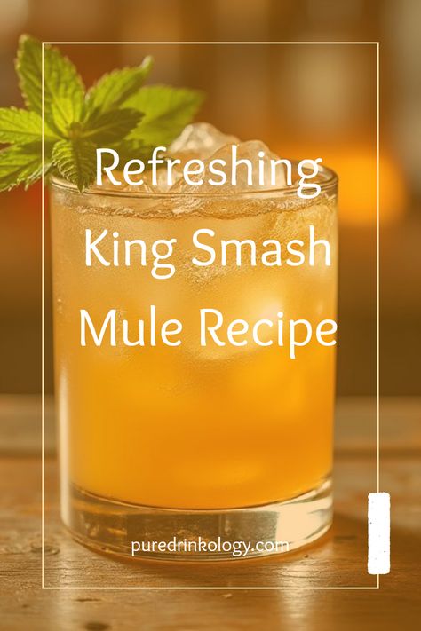 Refreshing King Smash Mule - a twist on a Moscow Mule using Bourbon, Lemon, and Ginger, garnished with mint. Paper Plane Cocktail, Amaretto Sour Cocktail, Sazerac Cocktail, Mint Julep Cocktail, Mint Shake, Bourbon Sour, Light Cocktails, Moscow Mule Recipe, Mule Cocktail