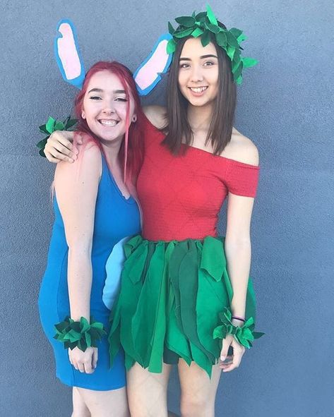 Lilo and Stitch Disfraz Lilo Y Stitch, Lilo And Stitch Costume, Friend Halloween Costumes, Best Friend Halloween, Stitch Costume, Cookie Costume, Funny Couple Costumes, Duo Costumes, Bff Halloween Costumes