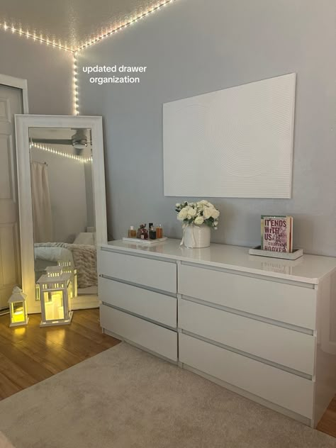 Huge Floor Mirror, Light Brown Bedroom, Mirrors For Bedroom, Standing Floor Mirror, Room Organization Bedroom, Dresser White, White Room Decor, Luxury Room Bedroom, Classy Bedroom