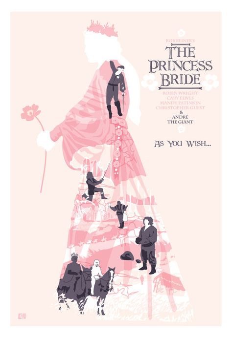 The Princess Bride by Cute Streak Designs The Princess Bride Poster, Rob Reiner, Princess Buttercup, Princess Bride Movie, Design Quotes Art, Bride Art, Christopher Guest, Inigo Montoya, Cary Elwes