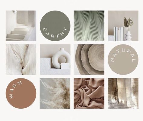 Earthy Cool Color Palette, Natural Texture Interior Design, Mood Board Texture, Neutral Nature Aesthetic, Mediterranean Color Pallet, Organic Earthy Interiors, Neutral Mood Board Aesthetic, Mood And Tone Interior, Natural Tones Interior