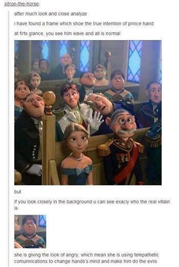 Idk but I have a feeling that the trolls messed with Hans brain to make Anna end up with Kristoff Disney Theory, Funny Disney Memes, Funny Disney Jokes, Disney Facts, Disney Jokes, Disney Memes, Disney Stuff, Disney Quotes, Disney Funny