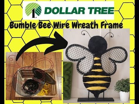 (96) DIY Dollar Tree Bumble Bee Wreath ~ High-End Decor ~ Project Idea ~ How to make a Bee Wreath - YouTube Bee Hives Diy, Bumble Bee Wreath, Bumble Bee Decorations, Bumble Bee Craft, Honey Bee Decor, Bee Skep, Diy Spring Wreath, Bows Diy Ribbon, Bee Wreath