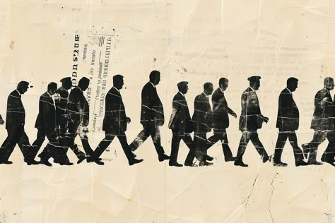 Men in black suits walking crowd ephemera border drawing adult paper. | premium image by rawpixel.com / Rob People Walking Silhouette, Men In Black Suits, Crowd Drawing, Border Drawing, Walking Man, Yearbook Ideas, Silhouette People, City Silhouette, People Walking