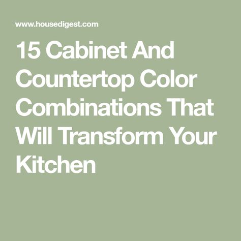 15 Cabinet And Countertop Color Combinations That Will Transform Your Kitchen Kitchen Cabinet Countertop Combinations, Cabinet And Countertop Combinations, Kitchen Colour Combination Ideas, Subway Tile Colors, Marble Kitchen Counters, Green Countertops, Kitchen Cabinets Color Combination, White Kitchen Countertops, Kitchen Colour Combination