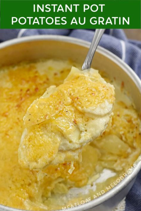 Augratin Potatoes, Instant Pot Potatoes, Instant Pot Duo Crisp, Pressure Cooker Potatoes, Easy Holiday Side Dishes, Crisp Topping, Cheesy Scalloped Potatoes, Au Gratin Potato Recipes, Au Gratin Recipes