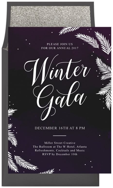 Deep Color Palette, Winter Wonderland Christmas Party, Winter Gala, Gala Invitation, Winter Invitations, End Of Year Party, Pine Boughs, Art In The Park, Gala Design