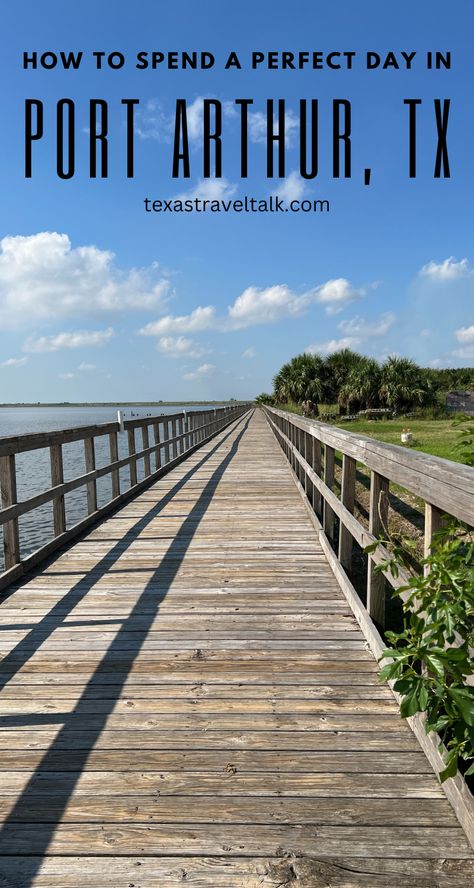 San Antonio Vacation, Port Arthur Texas, Texas State Parks, Texas Destinations, Cajun Food, Port Arthur, Birds In The Sky, Life Size Statues, Dutch Windmills