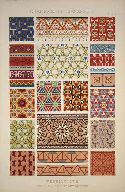 Ancient Ornaments, Grammar Of Ornament, Vintage Art Wall, Leaf Vector, Home Decor Antique, Owen Jones, Persian Art, Soyut Sanat Tabloları, Persian Pattern