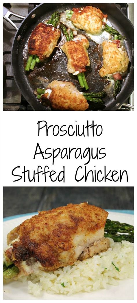 Prosciutto Asparagus Stuffed Chicken: Stuffed Chicken Thighs, Asparagus Stuffed Chicken, Prosciutto Asparagus, Sugar Recipes, Chicken Asparagus, Recipes Christmas, Stuffed Chicken, Meal Suggestions, Poultry Recipes