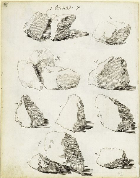 Caspar David Friedrich, Felsstudien | rock studies, 1799. ... Drawing Rocks, David Friedrich, Caspar David Friedrich, Landscape Sketch, Nature Drawing, Landscape Drawings, Urban Sketching, Realistic Drawings, Drawing Techniques