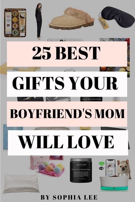 okay I am loving how cute these gifts for boyfriends mom are!! Boyfriend Mom Gifts Christmas, Birthday Gifts For Boyfriend Creative, Gifts For Boyfriends Mom, Bday Gift For Boyfriend, Dear Boyfriend, Mom Gift Guide, Gifts For Boyfriends, Sophia Lee, Boyfriends Mom Gifts