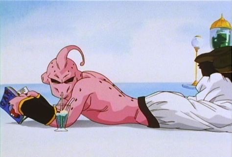 Of all the NERVE! I'm trying to beat him up and he's drinking a soda!! Live In Spain, Super Buu, Dbz Funny, Majin Boo, 7th Dragon, Majin Buu, Dragon Ball Super Wallpapers, Anime Gifs, The Simpson