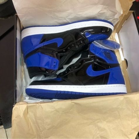 Jordan 1s Royal Blue, Royal Blue Shoes Sneakers, Blue Jordans 1, Dark Blue Jordans, Royal Blue Jordans, Black And Blue Shoes, Jordan 1 Patent, Jordan 1 Royal Blue, Royal Blue Quince