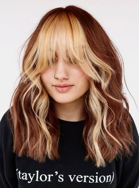 Hair Color Ideas Medium Length, Hair Color Money Piece, Color Money Piece, Highlights Money Piece, Medium Length Haircuts With Layers, Money Piece Hair Color, Piece Hair Color, Hair Framing, Money Piece Highlights