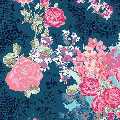 Fabric by the yard from Caden Lane Baby is now available! You can order this… Floral Comforter, Blue Backdrop, Fabric Roses, Design Textile, Art Gallery Fabrics, Illustration Inspiration, Poppy Flower, Navy Floral, Coffee Break