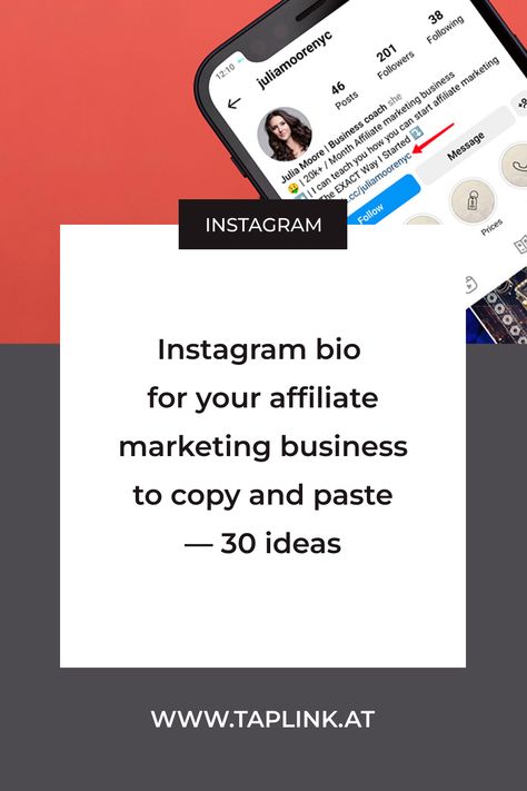 An example of affiliate marketing bio on Instagram. A screenshot of an Instagram profile of an affiliate marketer. A description and a call to actions. An arrow points at the link in bio. Tips For Affiliate Marketing, Bio For Affiliate Marketer, Affiliate Marketer Bio, Affiliate Marketing Instagram Bio, Bio Ideas For Affiliate Marketing, Affiliate Marketing On Instagram, Instagram Bio For Affiliate Marketer, Instagram Bio Ideas For Affiliate Marketing, Affiliate Marketing Bio For Instagram