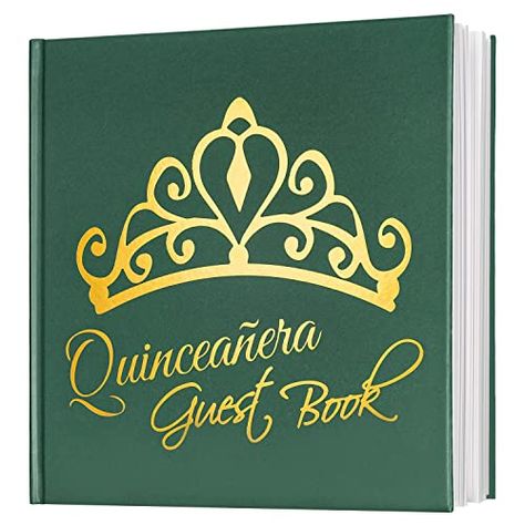 Calculs Libro De Firmas Para Quinceañera Guest Book 15th Quinceanera Party Favors Polaroid Picture Book Decorations 8.5” Square Green Cover Gold Gilding Polaroid Picture Book, Quinceanera Guest Book, Book Decorations, Quinceanera Party Favors, Polaroid Photo Album, Polaroid Picture, Paper Leather, Composition Notebooks, Gold Book