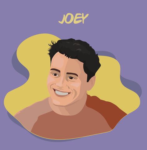 vector illustration of Joey Tribbiani character from FRIENDS TV show Friends Characters Drawing, Scene Friends, Friends Vector, Friends Drawing, Joey Friends, Friends Sketch, Friends Scenes, Matt Leblanc, Friends Illustration