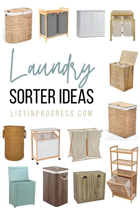 Update your laundry game with more efficient sorting bins, hampers, and bags. Check out this roundup of stylish laundry baskets, etc. for inspiration. Laundry Basket Sorter, Metal Laundry Basket, Southern Charm Decor, Bathroom Laundry Baskets, Laundry System, Laundry Sorting, Laundry Bin, Laundry Sorter, Laundry Baskets