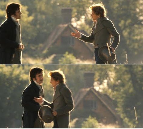 mr. darcy helping mr. bingley practice :) Charles Bingley, Mr Bingley, Pride And Prejudice 2005, Matthew Macfadyen, Mr Darcy, The Perfect Guy, Entertainment Weekly, Period Dramas, Favorite Authors