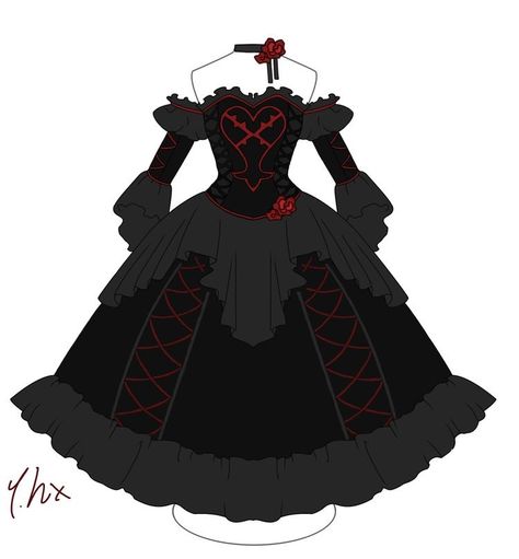 Heartless Kingdom Hearts, Rose Outfit, Clothing Sketches, Dress Illustration, Drawing Anime Clothes, Dress Design Sketches, Glamour Dress, Dress Sketches, Dress Drawing