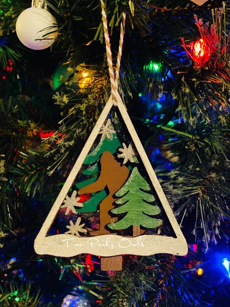 Polymer Clay Bigfoot, Bigfoot Ornaments Diy, Bigfoot Christmas, Bigfoot Yard Art, Bigfoot Ornament, Christmas Decoration Items, Christmas Door Decorations, Ornaments Diy, Yule