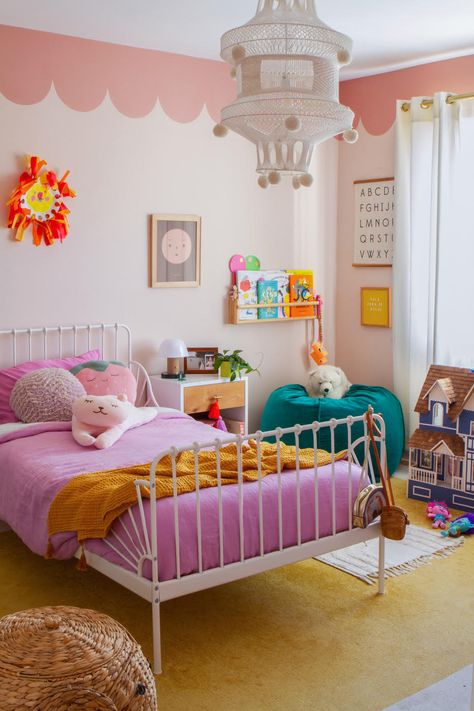 A Family Home Bursting With Color and Mexican Heritage | A Cup of Jo Big Girl Bedrooms, Toddler Girl Room, Bedroom Wall Paint, Girl’s Room, Toddler Bedrooms, Big Girl Rooms, Bedroom Paint, Kids Room Design, Toddler Room